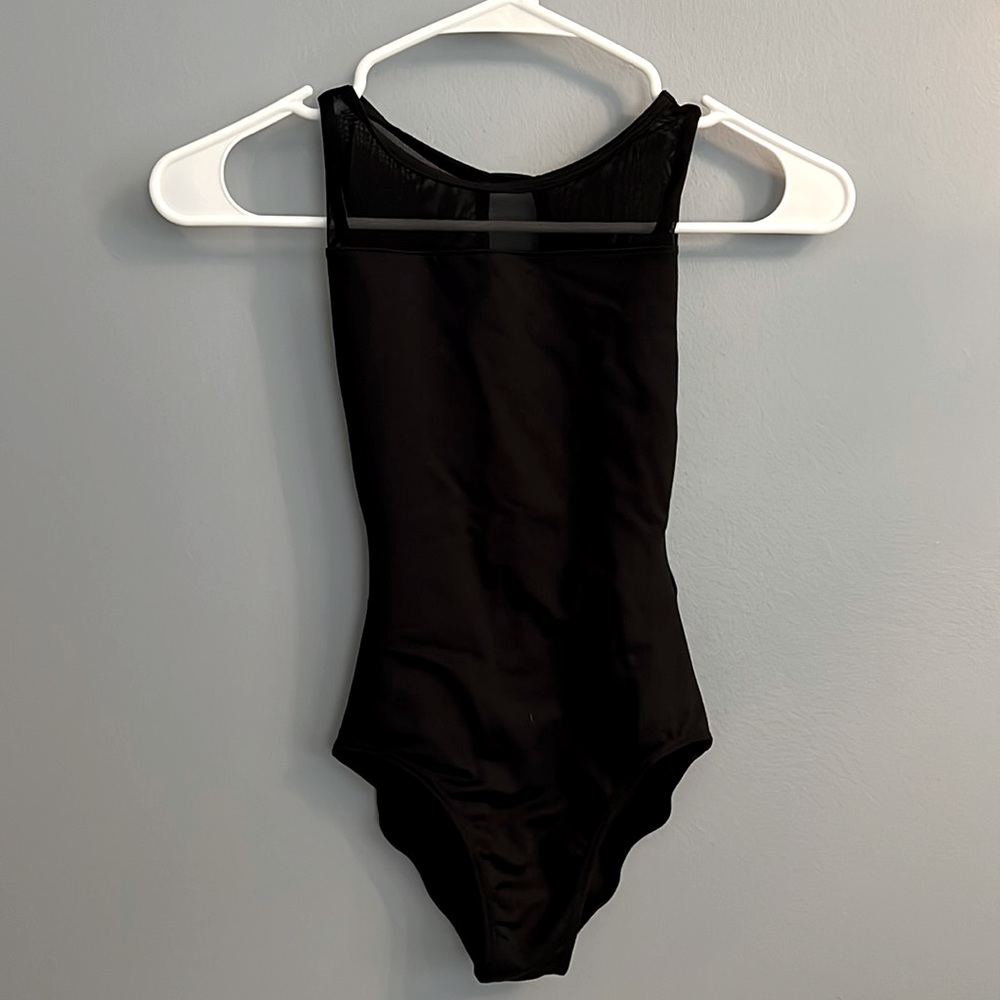 Black mesh leotard
